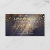 黒エレガント白ロータスフラワーロゴヨガ 名刺 (裏面)