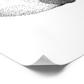 黒エレガント白ロータスフローラ ポスター (角)