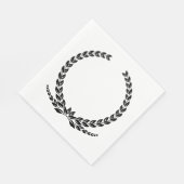 黒エレガント白ローレルリーフリース結婚ズ スタンダードランチョンナプキン (角)