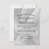 黒エレガント白ワインコーク結婚のカード 招待状 (正面)