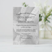 黒エレガント白ワインコーク結婚のカード 招待状 (スタンド正面)