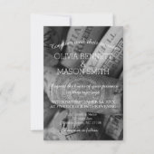 黒エレガント白ワインコーク結婚のカード 招待状 (正面)