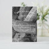 黒エレガント白ワインコーク結婚のカード 招待状 (スタンド正面)