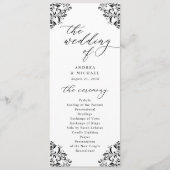 黒エレガント白ヴィンテージクラシックの結婚Prog プログラム (正面)