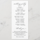 黒エレガント白ヴィンテージクラシックの結婚Prog プログラム (裏面)