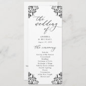 黒エレガント白ヴィンテージクラシックの結婚Prog プログラム (正面/裏面)