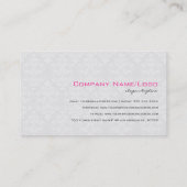 黒エレガント白ヴィンテージフローラダマスク7 名刺 (裏面)