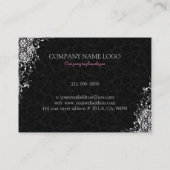 黒エレガント白ヴィンテージフローラマスク2 名刺 (裏面)