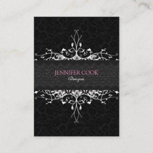 黒エレガント白ヴィンテージフローラマスク2 名刺
