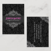 黒エレガント白ヴィンテージフローラマスク3 名刺 (正面/裏面)