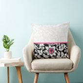 黒エレガント白ヴィンテージフローラマスク クッション (椅子)