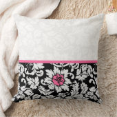 黒エレガント白ヴィンテージフローラマスク クッション (ブランケット)