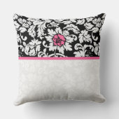 黒エレガント白ヴィンテージフローラマスク クッション (裏面)