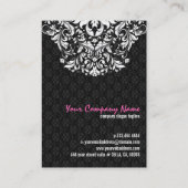 黒エレガント白ヴィンテージフローラレース2a 名刺 (裏面)
