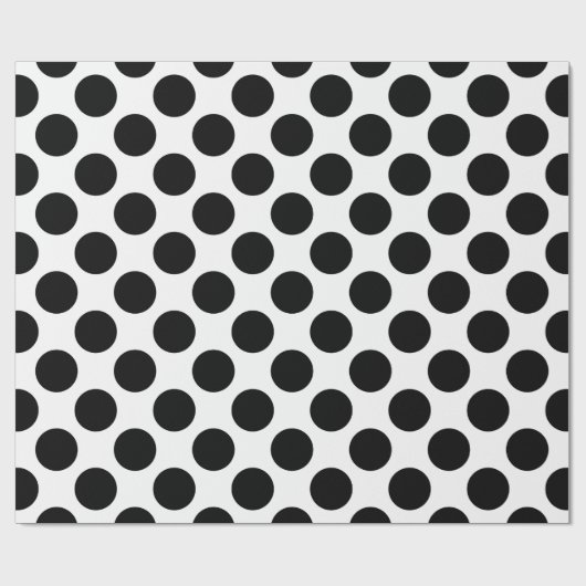 黒エレガント白水玉模様誕生日 ラッピングペーパー (フラット)