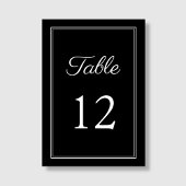 黒エレガント白結婚の テーブルナンバー