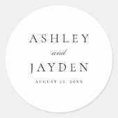 黒エレガント白結婚の ラウンドシール (正面)