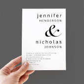 黒エレガント白結婚の 招待状