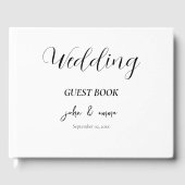 黒エレガント白結婚テーマ ゲストブック (正面)