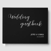 黒エレガント白結婚テーマ ゲストブック (正面)