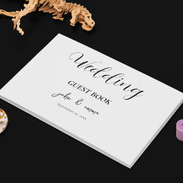 黒エレガント白結婚テーマ ゲストブック