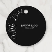 黒エレガント白結婚テーマ フェイバータグ (裏面)