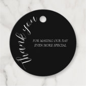 黒エレガント白結婚テーマ フェイバータグ (正面)