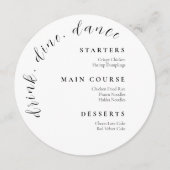 黒エレガント白結婚テーマ メニュー (正面)