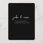 黒エレガント白結婚テーマ メニュー (裏面)