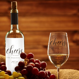 黒エレガント白結婚テーマ リキュールボトルラベル