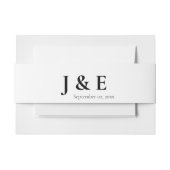 黒エレガント白結婚テーマ 招待状ベリーバンド (正面例)