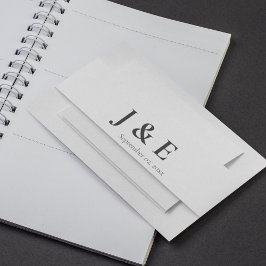 黒エレガント白結婚テーマ 招待状ベリーバンド