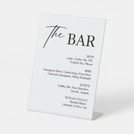 黒エレガント白結婚バー 台座サイン