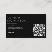 黒エレガント白結婚写真 名刺 (裏面)