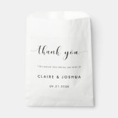 黒エレガント白結婚式の引き出物バッグ フェイバーバッグ (正面)