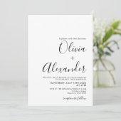 黒エレガント白結婚式招待状 招待状 (スタンド正面)