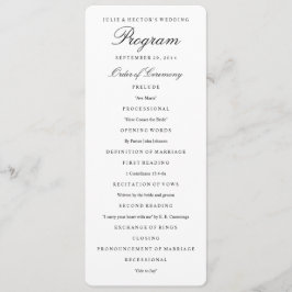 黒エレガント白結婚式 プログラムテンプレート プログラム