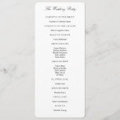 黒エレガント白結婚式 プログラムテンプレート プログラム (裏面)