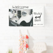 黒エレガント白結婚車 横断幕 (インサイチュ)