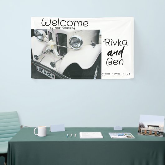 黒エレガント白結婚車 横断幕 (トレードショー)