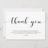 黒エレガント白結婚 サンキューカード (正面)