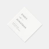 黒エレガント白結婚 スタンダードカクテルナプキン (角)