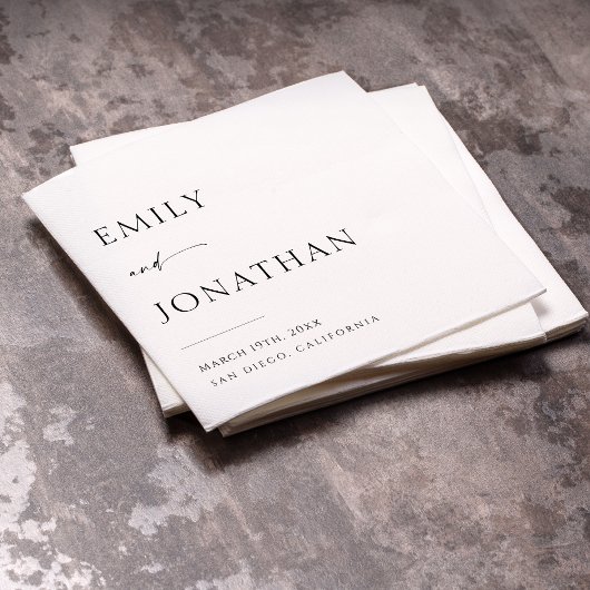 黒エレガント白結婚 スタンダードカクテルナプキン