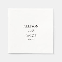 黒エレガント白結婚 スタンダードカクテルナプキン