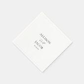 黒エレガント白結婚 スタンダードカクテルナプキン (角)