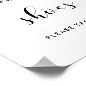 黒エレガント白踊り靴結婚のサイン ポスター (角)