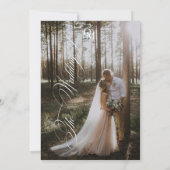 黒エレガント白金ゴールドオーバーレイ2フォト結婚ズ 招待状 (裏面)