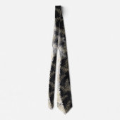 黒エレガント白金ゴールドファーンリーフ結婚ズ ネクタイ (裏面)