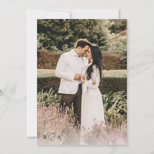 黒エレガント白金ゴールド縁どフト結婚ズ 招待状 (裏面)