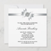 黒エレガント白40歳の誕生日パーティー 招待状 (裏面)